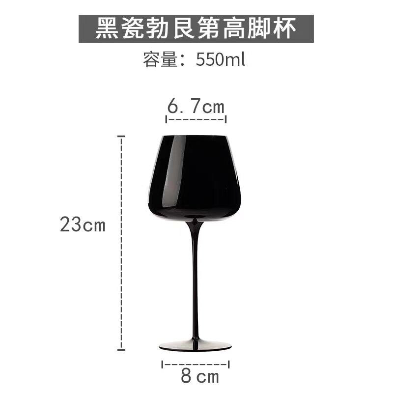 Black Goblet Cocktail Glass Crystal Glass Cup Red Wine Glass Champagne Glass Home Decoration Ornament Wine Glasses Drinking Cup